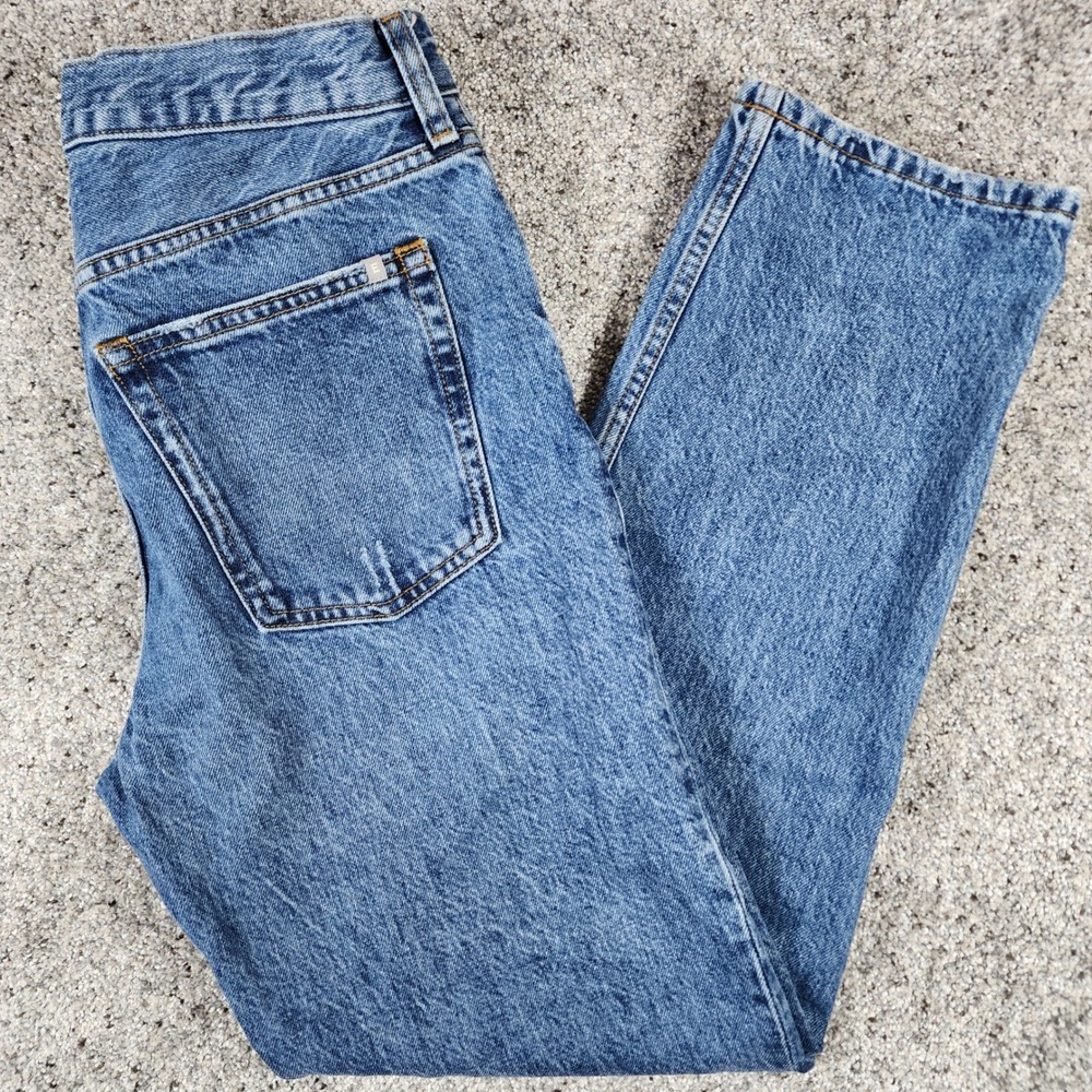 Everlane Relaxed Straight Jean Womens 26 Regular Blue Organic Cotton Button Fly
